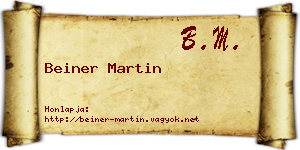 Beiner Martin névjegykártya
